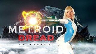 Busty Blonde Kay Lovely As Samus Aran Rides You In Latex Catsuit