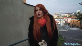 Public Agent Ginger woman is happy to let a stranger fuck her tight wet pussy