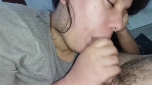 best blowjob and handjob ever, she puts the dick inside her throat driving him crazy🍌💦😵💫🤤😋🥛