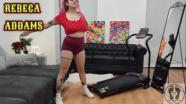 TREADMILL CHUBBY GIRL EXERSICE SHORT TIGHTS BIG ASS COMPLETE
