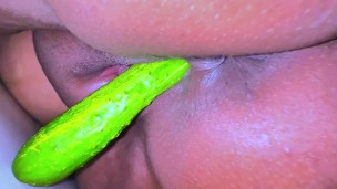 Egyptian Hot Unmarried Girl Riding on Big Cucumber When Her Parents Are not at home – Cucumber Fuck