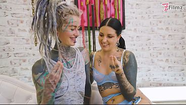 Tattooed alt LESBIANS ASS and PUSSY FISTING – wide gape, female orgasm